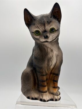 Vintage Retired Harvey Knox Kingdom Gray Tabby Sitting Cat Japan 1980